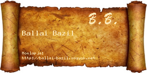 Ballai Bazil névjegykártya